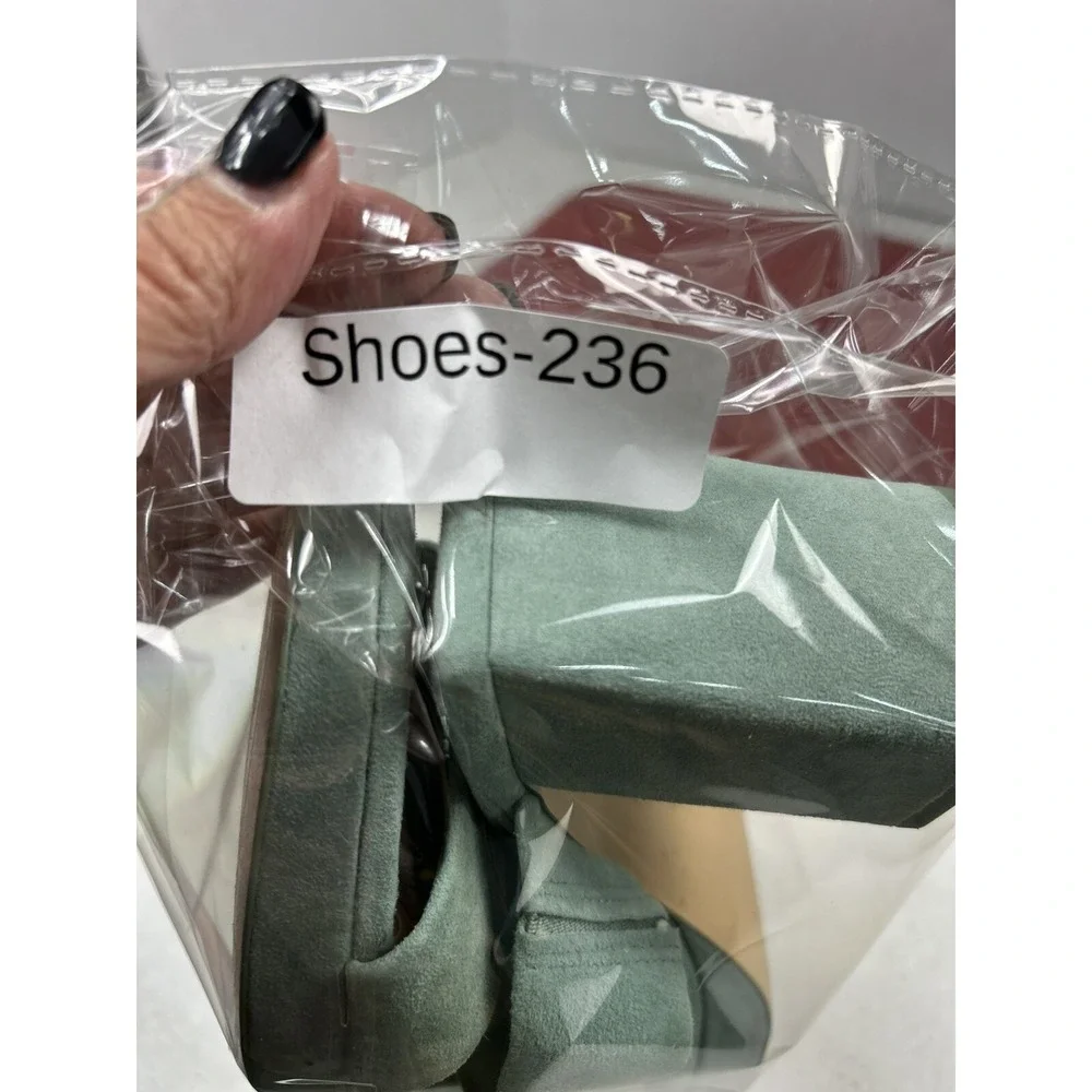 Zara Chunky Heel Women Size‎ EU 37 Turquoise Sandals - Picture 9 of 9